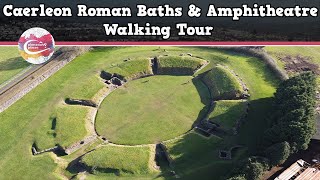 CAERLEON ROMAN BATHS amp AMPHITHEATRE WALES  Walking Tour  Pinned on Places [upl. by Idelson758]