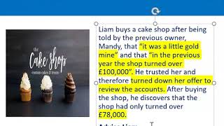 How to apply misrepresentation Liam cupcake scenario [upl. by Iren]